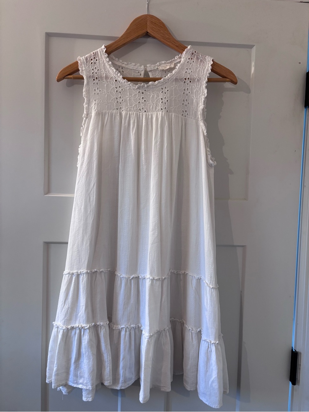 Hem & Thread White Eyelet Tiered Slip Dress